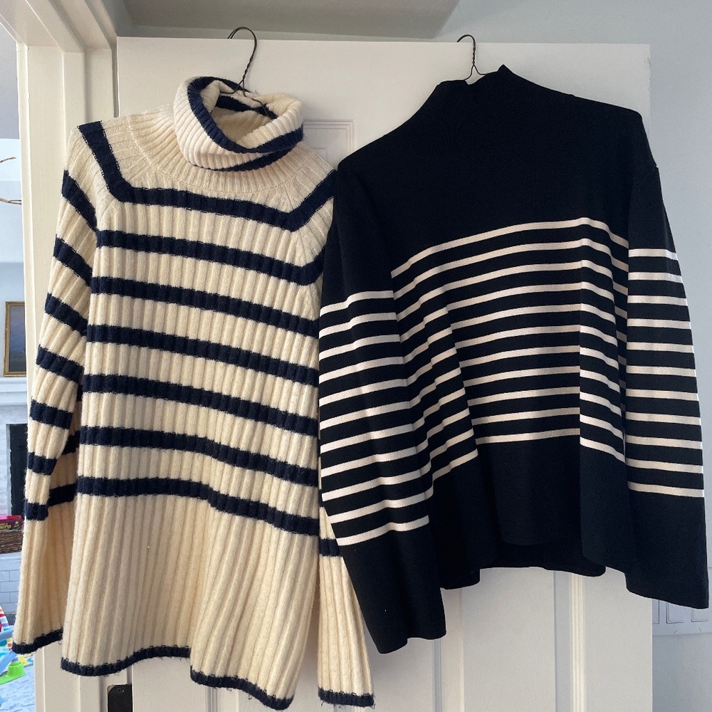 TWO H&M striped sweaters